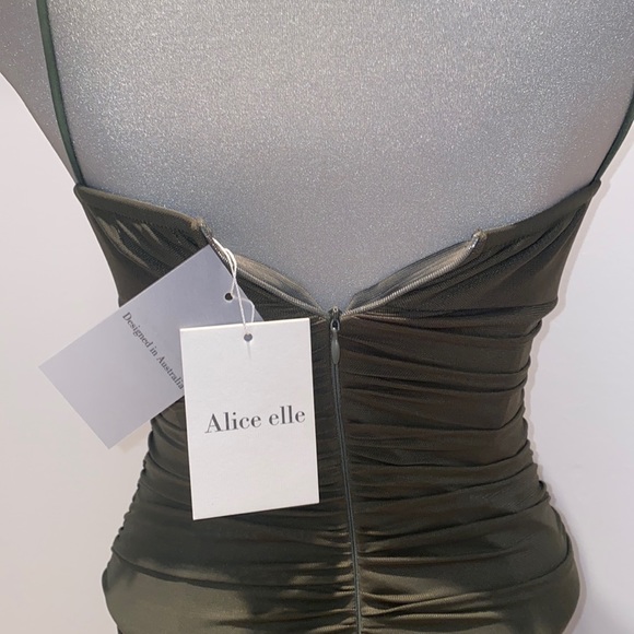Alice Elle BodyCon, Olive Green, Midi Dress 0-2/4 - Picture 3 of 6